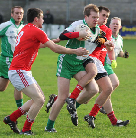 Action from the division three football league match against Naomh Cholmcille.