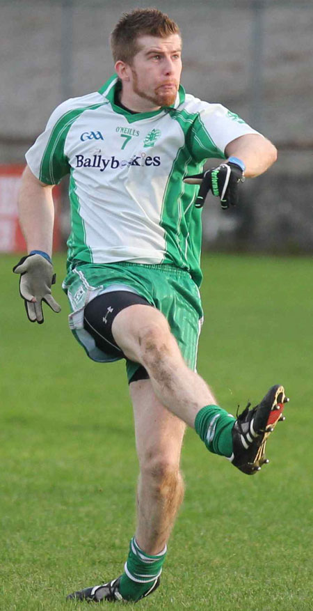 Action from the division three football league match against Naomh Cholmcille.