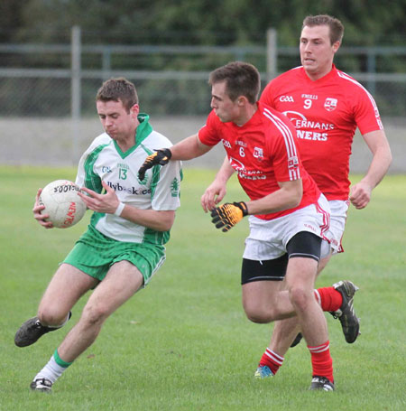 Action from the division three football league match against Naomh Cholmcille.