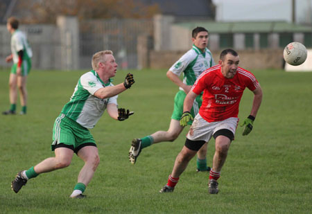 Action from the division three football league match against Naomh Cholmcille.