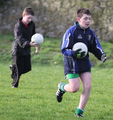 Action from the under 14 training.