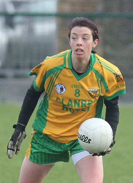 Action from the 2012 NFL division two clash between Donegal and Cork in Pirc Aoidh Ruaidh.