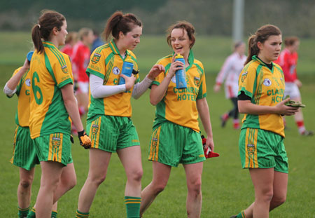 Action from the 2012 NFL division two clash between Donegal and Cork in Pirc Aoidh Ruaidh.