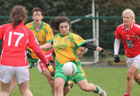 Action from the 2012 NFL division two clash between Donegal and Cork in Pirc Aoidh Ruaidh.