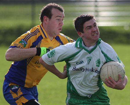 Action from the division three football league match against Burt.