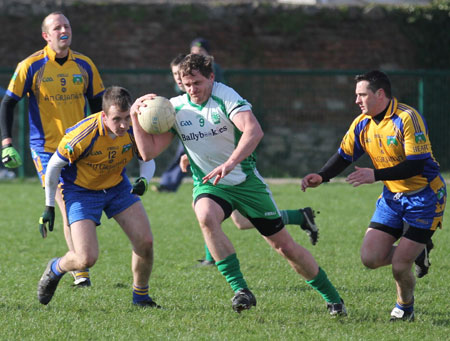 Action from the division three football league match against Burt.