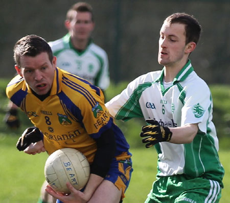 Action from the division three football league match against Burt.