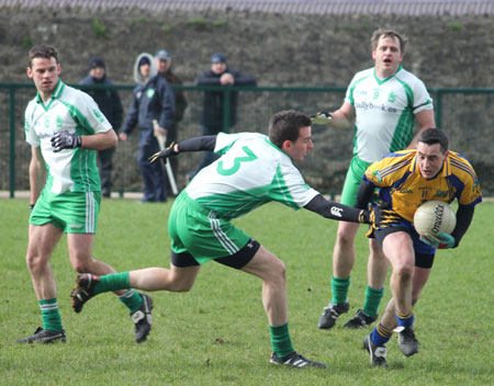 Action from the division three football league match against Burt.