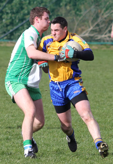 Action from the division three football league match against Burt.