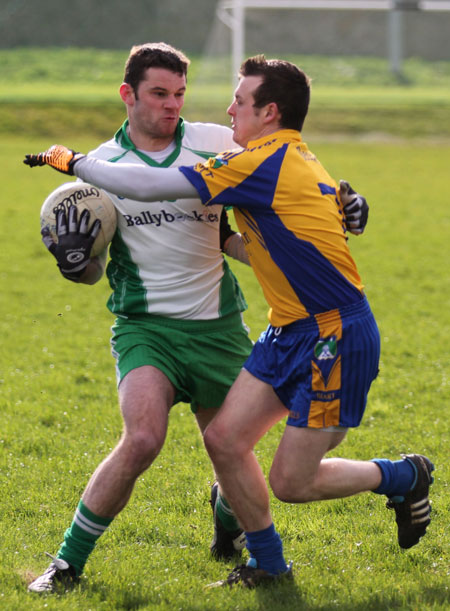 Action from the division three football league match against Burt.