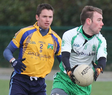 Action from the division three football league match against Burt.