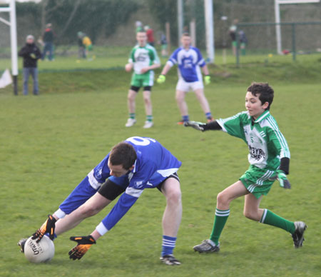 Action from the under 16 league game against Four Masters.