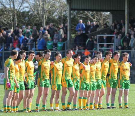 Action from the division one National Football League match between Donegal and Mayo.