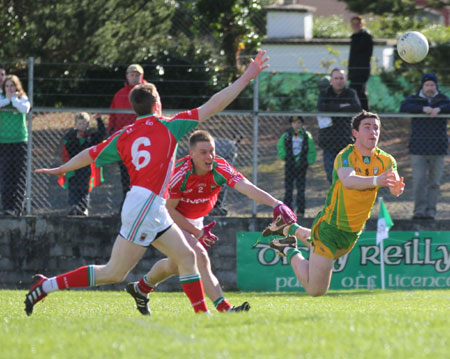 Action from the division one National Football League match between Donegal and Mayo.