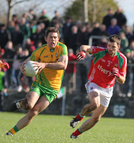 Action from the division one National Football League match between Donegal and Mayo.