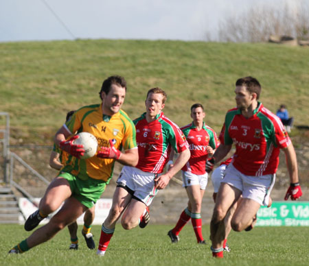 Action from the division one National Football League match between Donegal and Mayo.