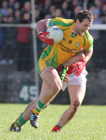 Action from the division one National Football League match between Donegal and Mayo.