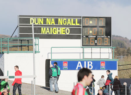 Action from the division one National Football League match between Donegal and Mayo.