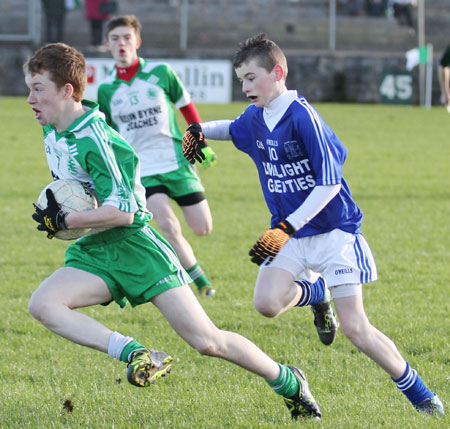 Action from the under 16 league game against Naomh Conaill.