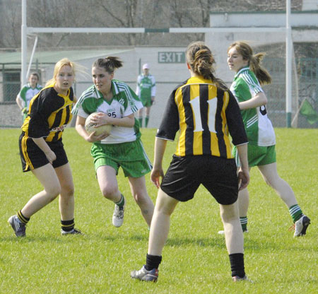 Action from the 2011 ladies under 14 B championship final between Aodh Ruadh and Urris.