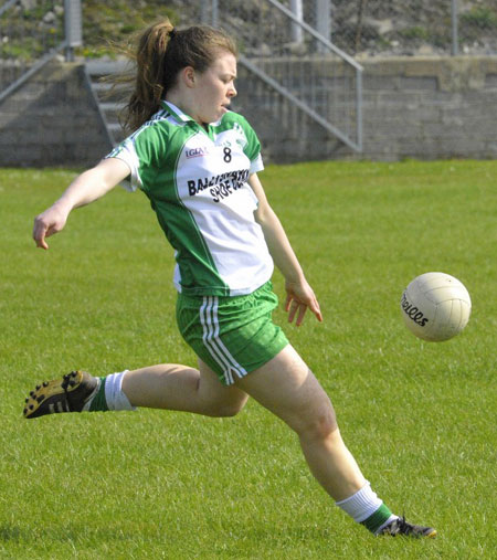 Action from the 2011 ladies under 14 B championship final between Aodh Ruadh and Urris.