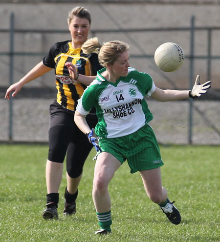 Action from the 2011 ladies under 14 B championship final between Aodh Ruadh and Urris.