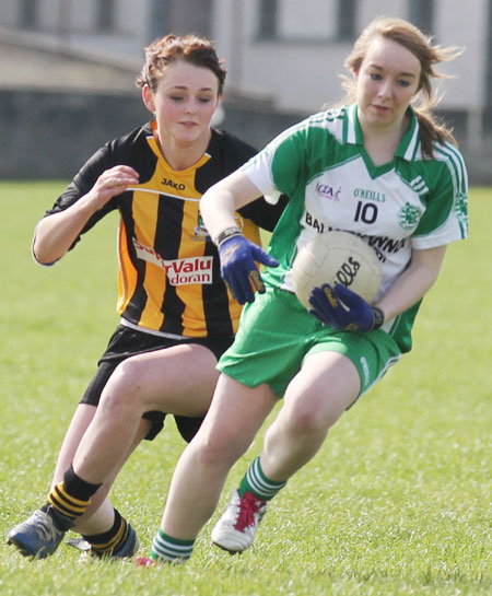 Action from the 2011 ladies under 14 B championship final between Aodh Ruadh and Urris.