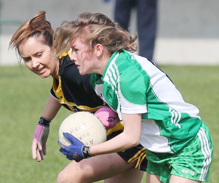 Action from the 2011 ladies under 14 B championship final between Aodh Ruadh and Urris.