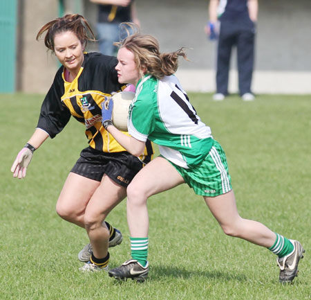 Action from the 2011 ladies under 14 B championship final between Aodh Ruadh and Urris.
