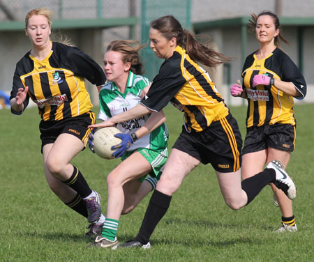 Action from the 2011 ladies under 14 B championship final between Aodh Ruadh and Urris.