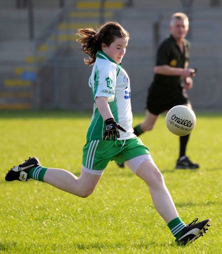 Action from the 2012 ladies under 14 match between Aodh Ruadh and Four Masters.