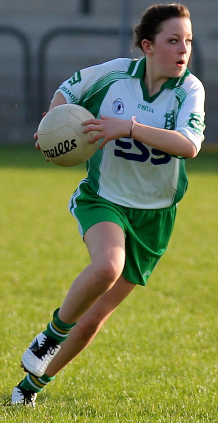 Action from the 2012 ladies under 14 match between Aodh Ruadh and Four Masters.