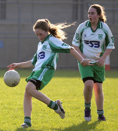 Action from the 2012 ladies under 14 match between Aodh Ruadh and Four Masters.