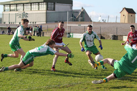 Action from the division three senior reserve football league match against Termon.