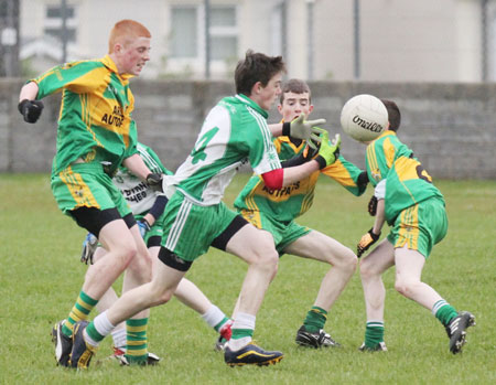 Action from the under 16 league game against Ardara.