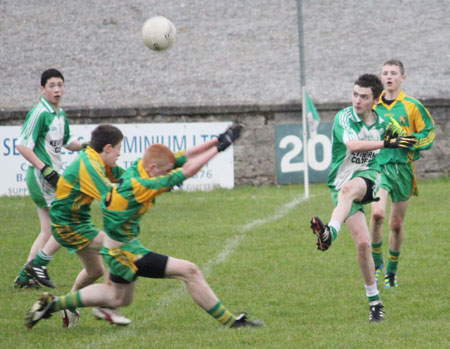 Action from the under 16 league game against Ardara.