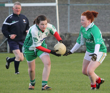 Action from the 2012 ladies under 14 match between Aodh Ruadh and Saint Naul's.