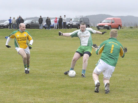 Action from the division three senior reserve football league match against Downings.