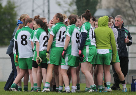 Action from the 2012 ladies under 14 match between Aodh Ruadh and Saint Naul's.