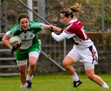 Action from the 2012 ladies under 14 match between Aodh Ruadh and Saint Naul's.