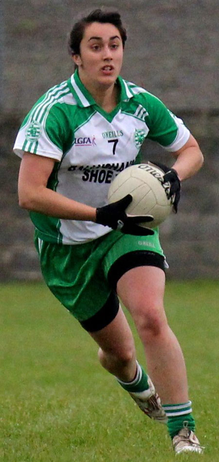 Action from the 2012 ladies under 14 match between Aodh Ruadh and Saint Naul's.