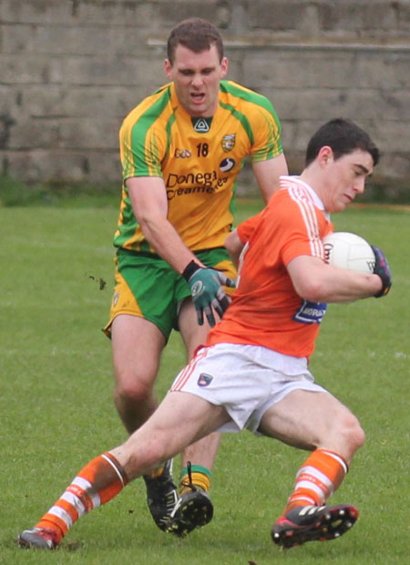 Action from the national football league match against Armagh.