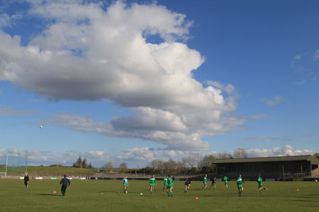 Action from the division three senior reserve football league match against Muff.