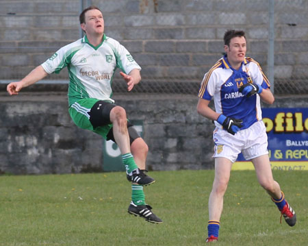 Action from the division three senior reserve football league match against Muff.