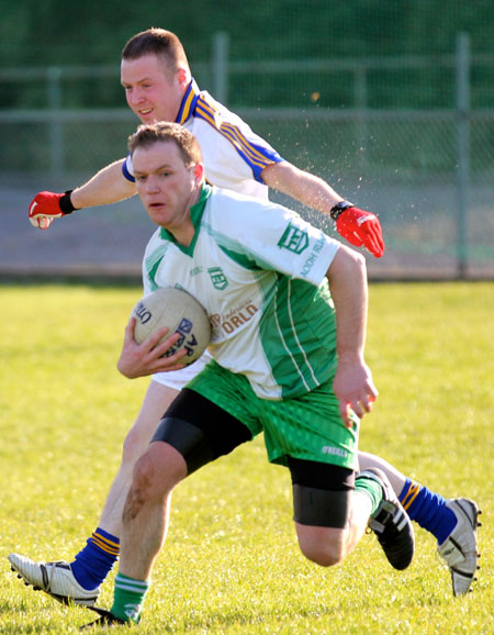 Action from the division three senior reserve football league match against Muff.