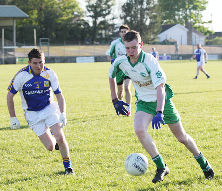 Action from the division three senior reserve football league match against Muff.