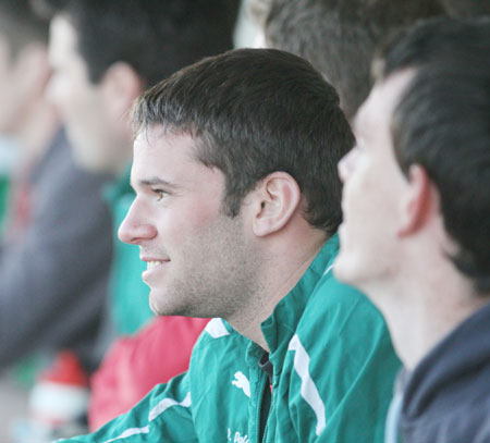 Action from the division three senior football league match against Muff.