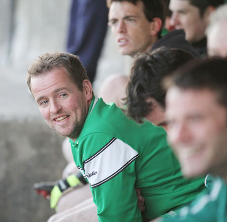 Action from the division three senior football league match against Muff.