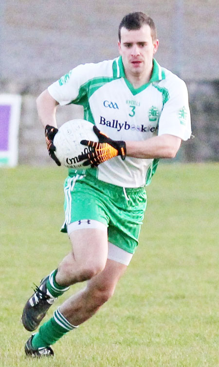 Action from the division three senior football league match against Muff.