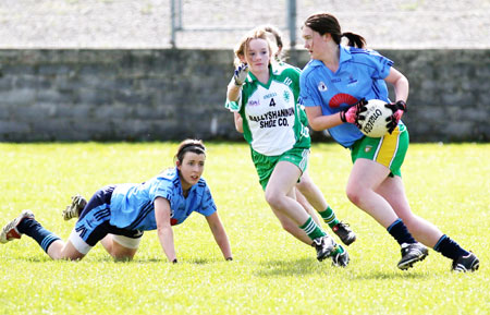 Action from the 2012 ladies senior match between Aodh Ruadh and Milford.